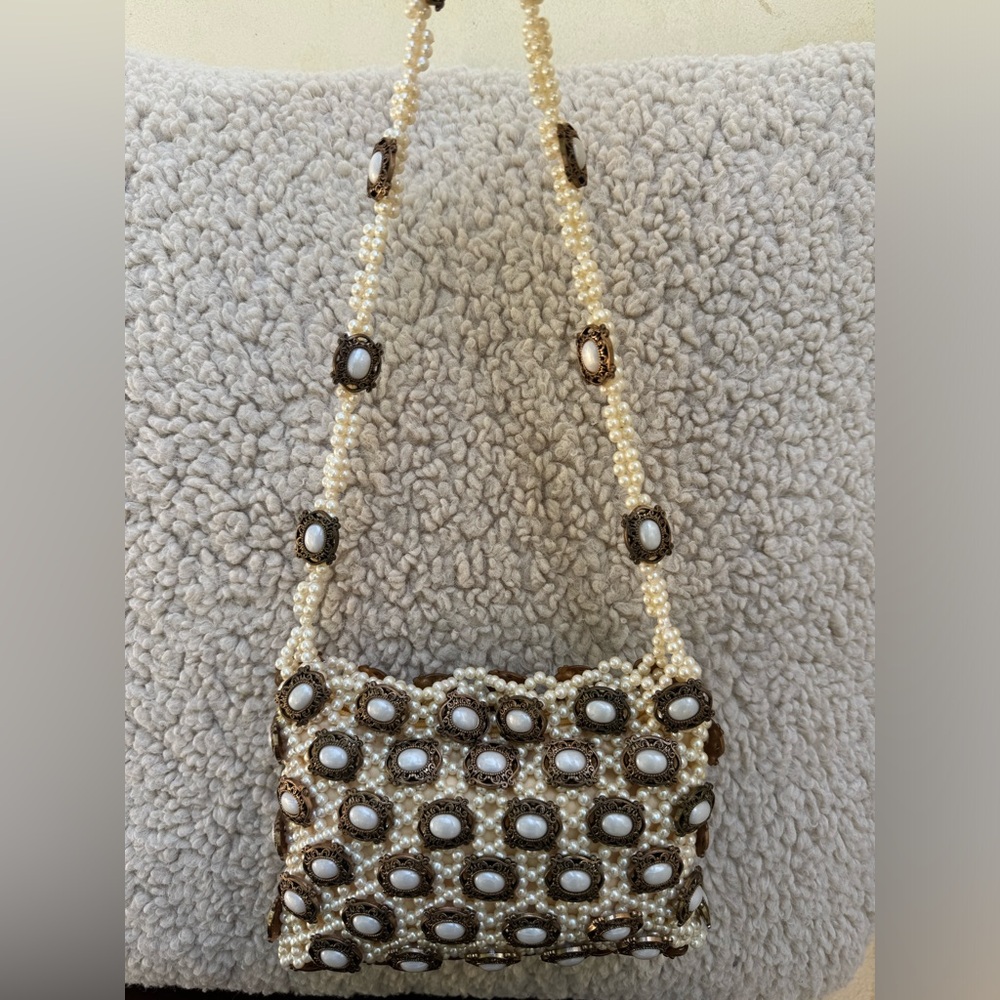 New Pearl Purse handmade Sholderbag Evening clutch pearl handbag fancy bag